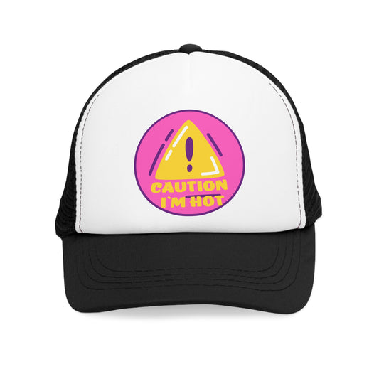 "Caution I'm Hot" Mesh Cap - unisex